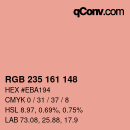 Color code: RGB 235 161 148 | qconv.com