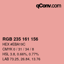 Color code: RGB 235 161 156 | qconv.com