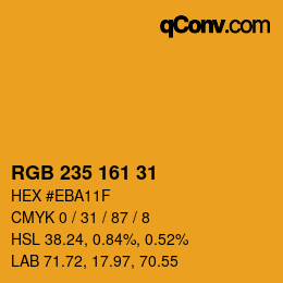カラーコード: RGB 235 161 31 | qconv.com