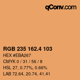 カラーコード: RGB 235 162.4 103 | qconv.com