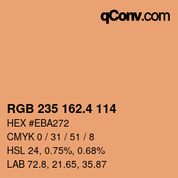カラーコード: RGB 235 162.4 114 | qconv.com