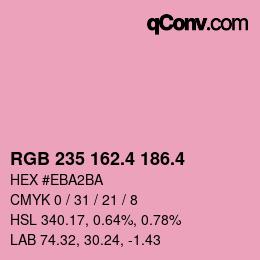 カラーコード: RGB 235 162.4 186.4 | qconv.com