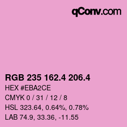 カラーコード: RGB 235 162.4 206.4 | qconv.com