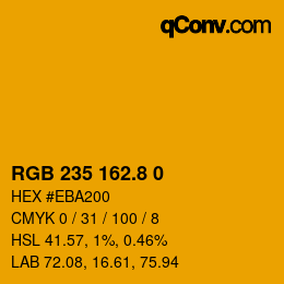 カラーコード: RGB 235 162.8 0 | qconv.com