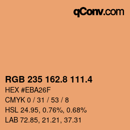 カラーコード: RGB 235 162.8 111.4 | qconv.com