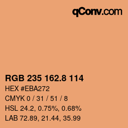 カラーコード: RGB 235 162.8 114 | qconv.com