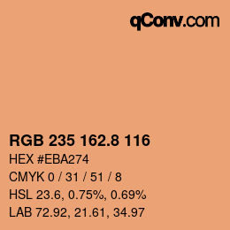 カラーコード: RGB 235 162.8 116 | qconv.com