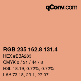 カラーコード: RGB 235 162.8 131.4 | qconv.com