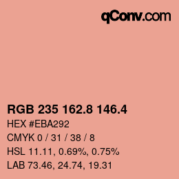 カラーコード: RGB 235 162.8 146.4 | qconv.com