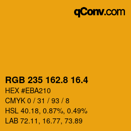 カラーコード: RGB 235 162.8 16.4 | qconv.com