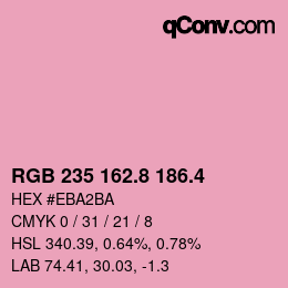 カラーコード: RGB 235 162.8 186.4 | qconv.com