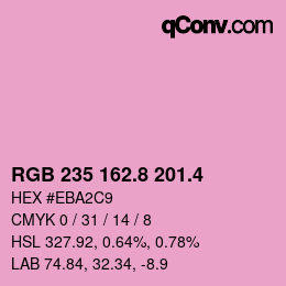 カラーコード: RGB 235 162.8 201.4 | qconv.com