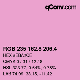 カラーコード: RGB 235 162.8 206.4 | qconv.com