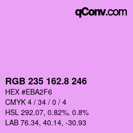 カラーコード: RGB 235 162.8 246 | qconv.com