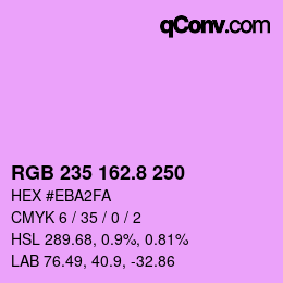 カラーコード: RGB 235 162.8 250 | qconv.com