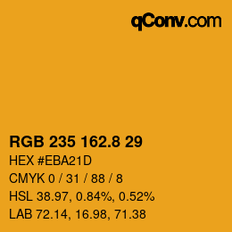 カラーコード: RGB 235 162.8 29 | qconv.com