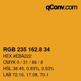カラーコード: RGB 235 162.8 34 | qconv.com