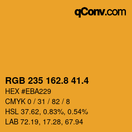 カラーコード: RGB 235 162.8 41.4 | qconv.com