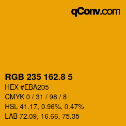 カラーコード: RGB 235 162.8 5 | qconv.com