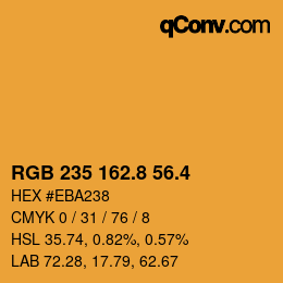 カラーコード: RGB 235 162.8 56.4 | qconv.com