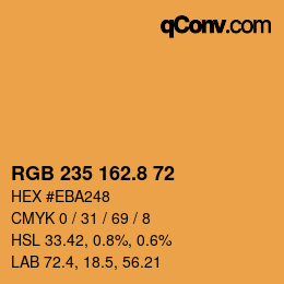 カラーコード: RGB 235 162.8 72 | qconv.com