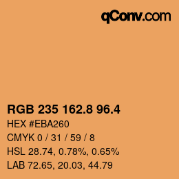 カラーコード: RGB 235 162.8 96.4 | qconv.com