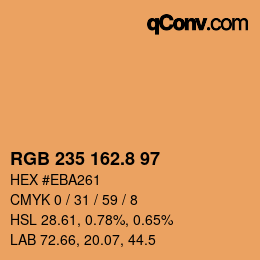 カラーコード: RGB 235 162.8 97 | qconv.com