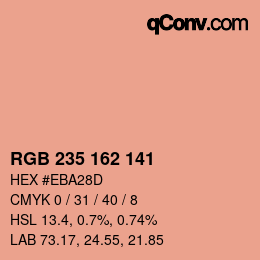 カラーコード: RGB 235 162 141 | qconv.com