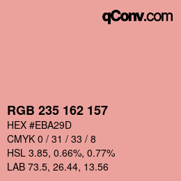 Color code: RGBA 235 162 157 1 | qconv.com