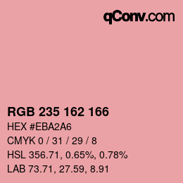 Color code: RGB 235 162 166 | qconv.com