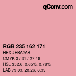 カラーコード: RGB 235 162 171 | qconv.com