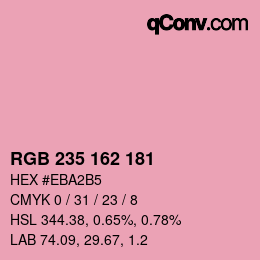 Color code: RGB 235 162 181 | qconv.com