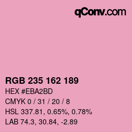カラーコード: RGB 235 162 189 | qconv.com