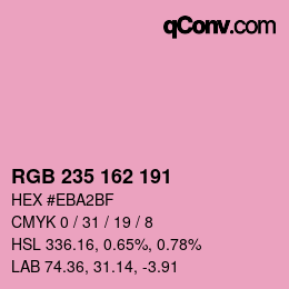Color code: RGB 235 162 191 | qconv.com