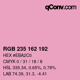 颜色代码: RGB 235 162 192 | qconv.com