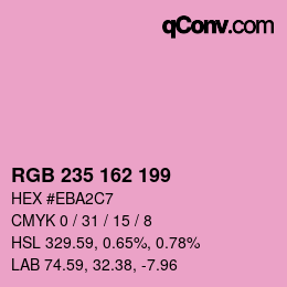 カラーコード: RGB 235 162 199 | qconv.com