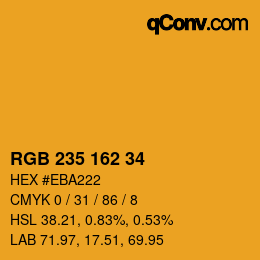 カラーコード: RGB 235 162 34 | qconv.com