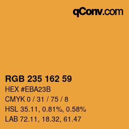 Color code: RGB 235 162 59 | qconv.com