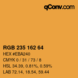 Color code: RGB 235 162 64 | qconv.com
