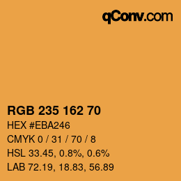 カラーコード: RGB 235 162 70 | qconv.com