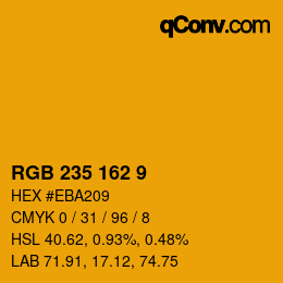 カラーコード: RGB 235 162 9 | qconv.com