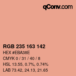 Color code: RGB 235 163 142 | qconv.com