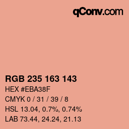 颜色代码: RGB 235 163 143 | qconv.com