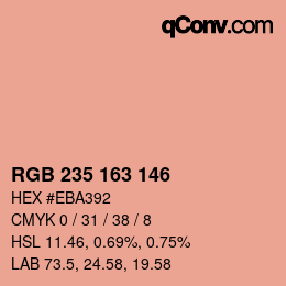 カラーコード: RGB 235 163 146 | qconv.com