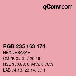 Color code: RGB 235 163 174 | qconv.com