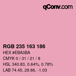 カラーコード: RGB 235 163 186 | qconv.com