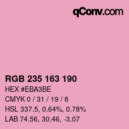 Color code: RGB 235 163 190 | qconv.com