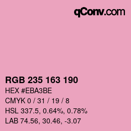 颜色代码: RGB 235 163 190 | qconv.com