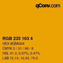 Color code: RGB 235 163 4 | qconv.com