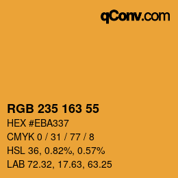 カラーコード: RGB 235 163 55 | qconv.com